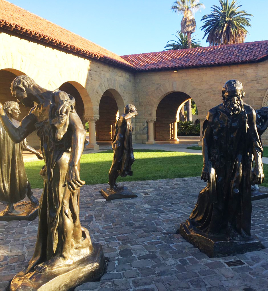 Sculptures in a park.