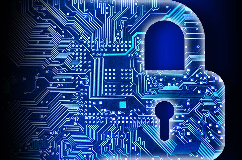 Decorative image of a digital looking padlock.