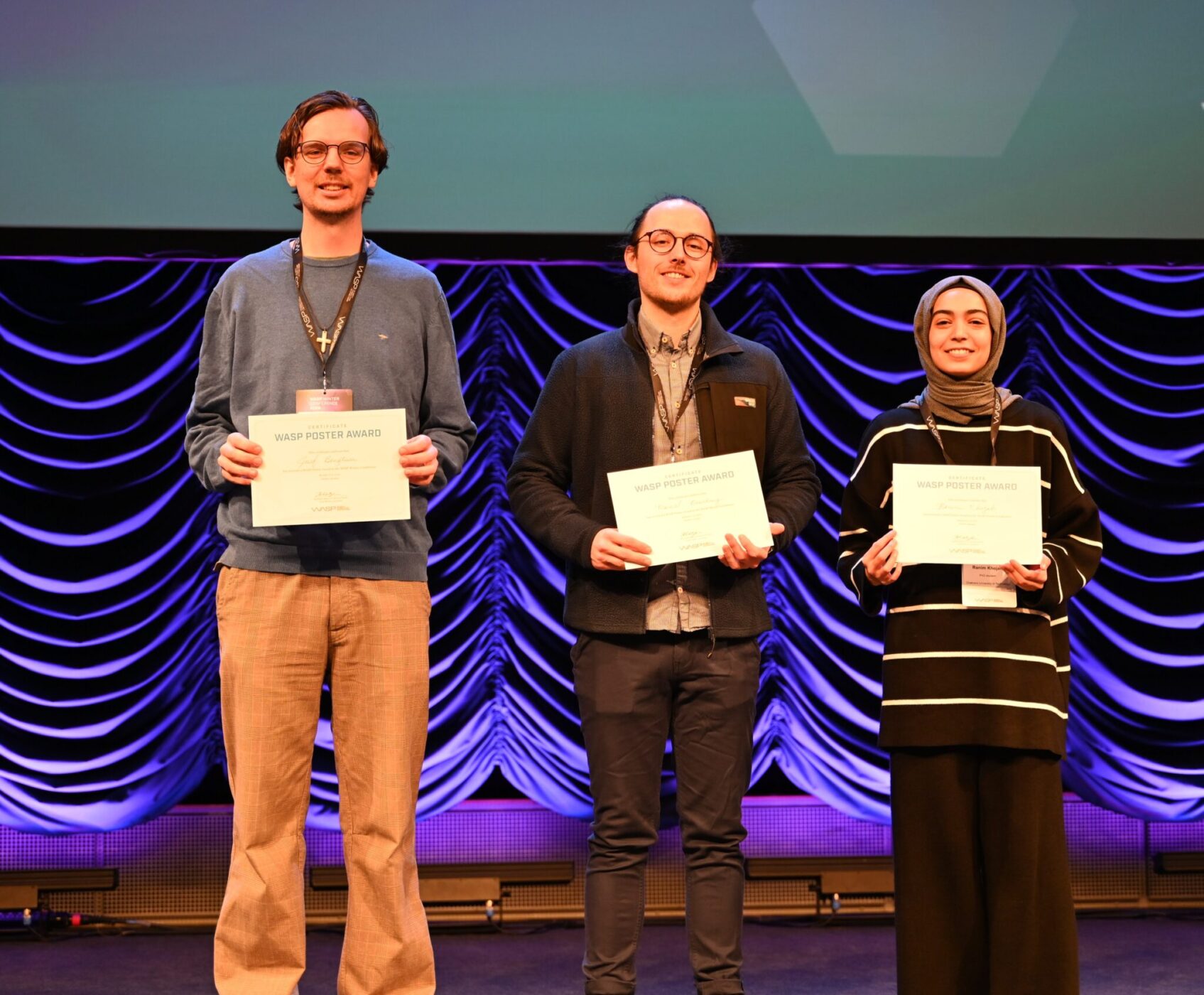 Best poster winners: Josef Bengtson, Marcel Büsching and Ranim Khojah.