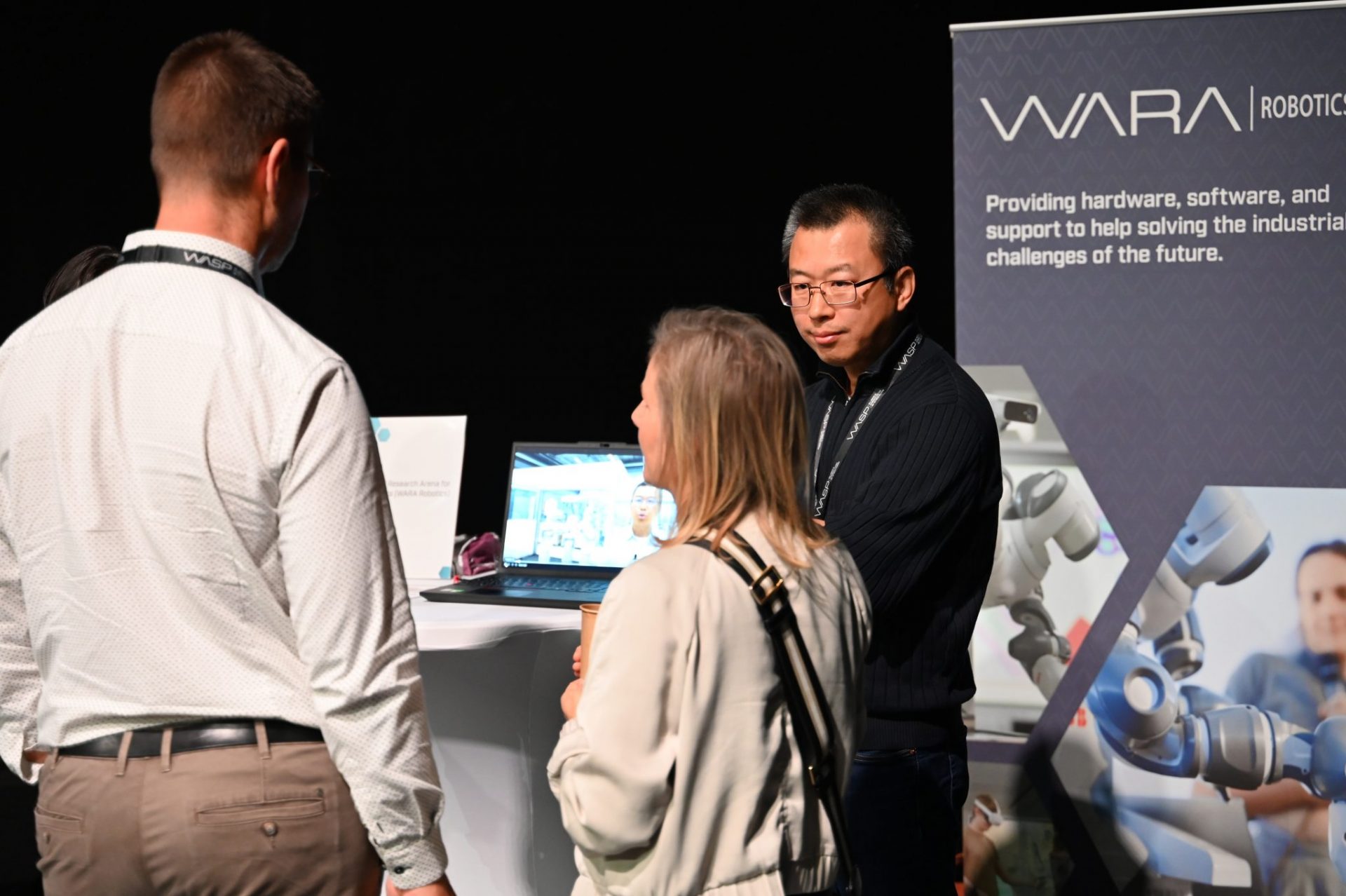 Exhibition people talking