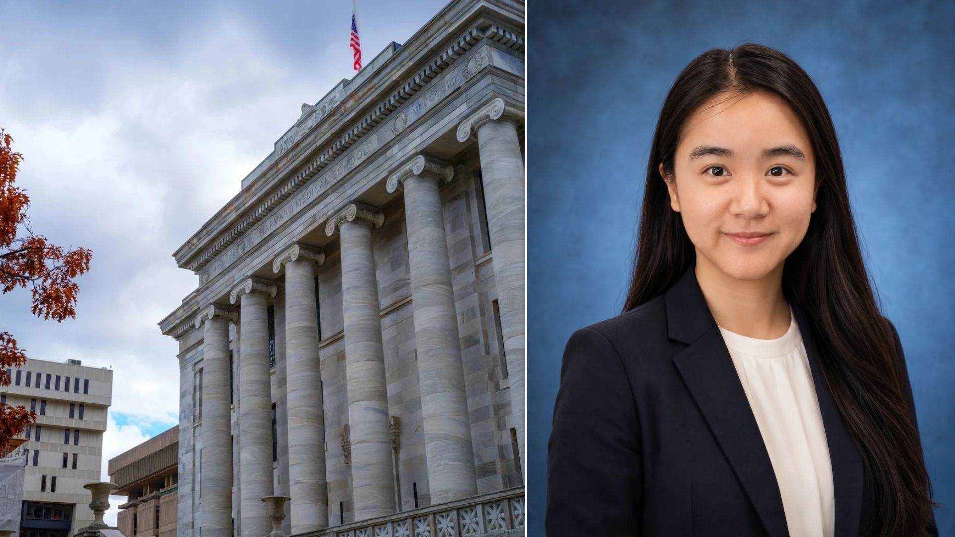 Left: Harvard Medical School. Photo: Mae T. Weir. Right: Jingru Fu. Photo: Private. 